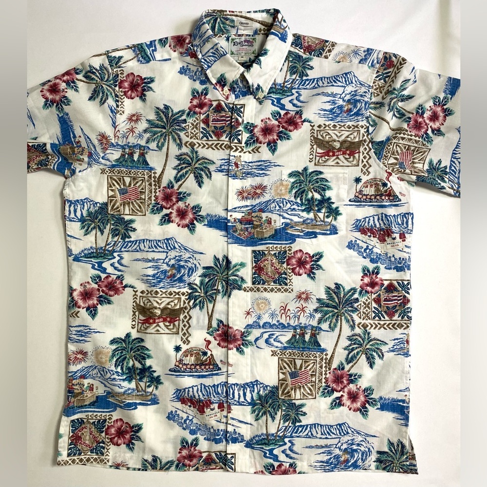 Reyn Spooner Hawaiian Shirt Summer
Commemorative 22 Natural Button Down Medium - Picture 12 of 12
